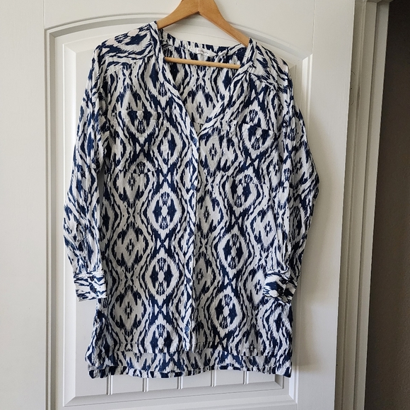 Athleta Other - Athleta Women's Size SMALL Ikat Print Cotton Silk Swim Cover Up Tunic